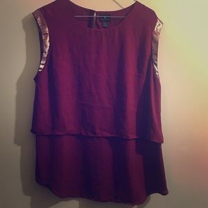 SOLD Worthington Sleeveless Maroon Blouse